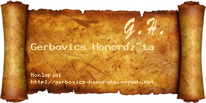 Gerbovics Honoráta névjegykártya