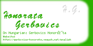 honorata gerbovics business card